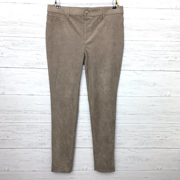 Chico's Women's Tan Faux Suede Jeans Straight Leg size 8 / 10 length 30" - Picture 10 of 10